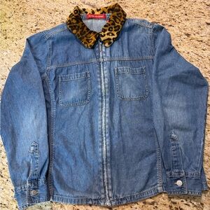 Vintage Y2K Gloria Vanderbilt Red Tag Lightweight Full Zip Shacket Shirt LS L